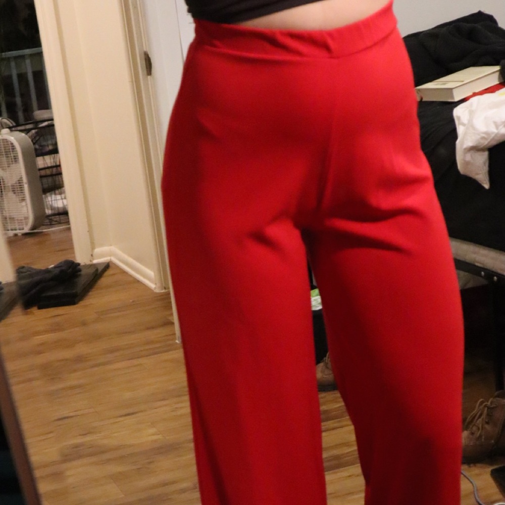 Nasty Gal Brand New Red Flowy Bell Bottoms - Picture 5 of 6